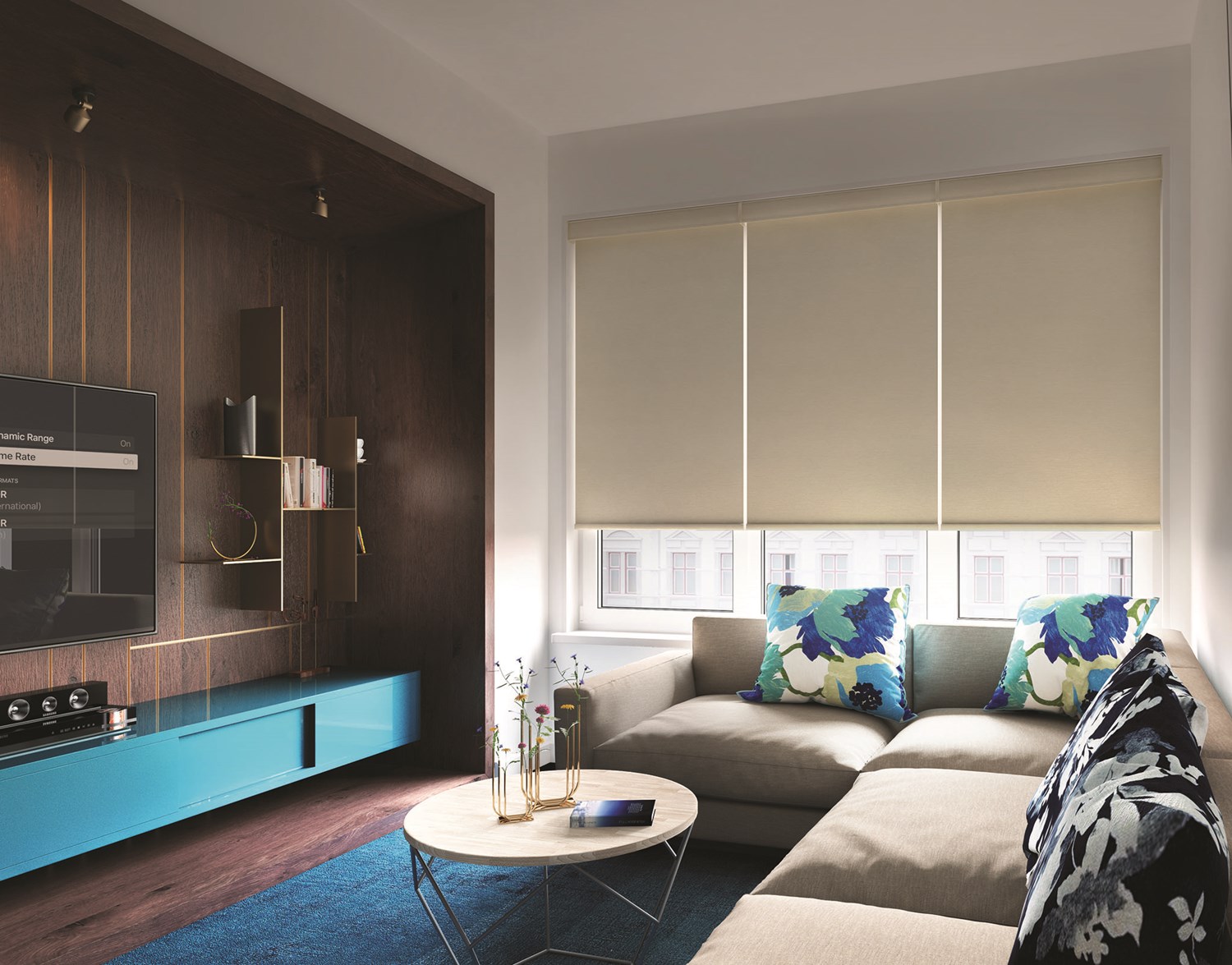 persiana rolô blackout para sala